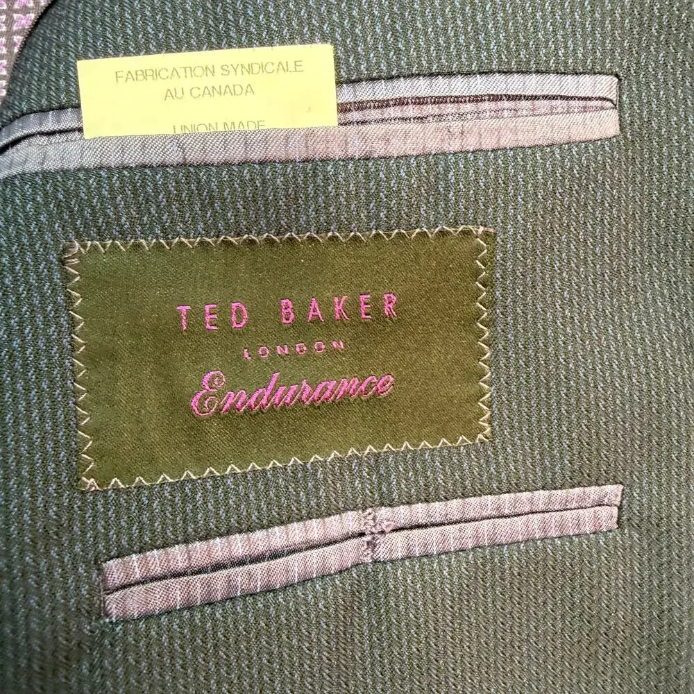 Ted Baker London Men's Endurance Jay Blazer Blue Stripe‎ & Check 40S - LOT OF 2